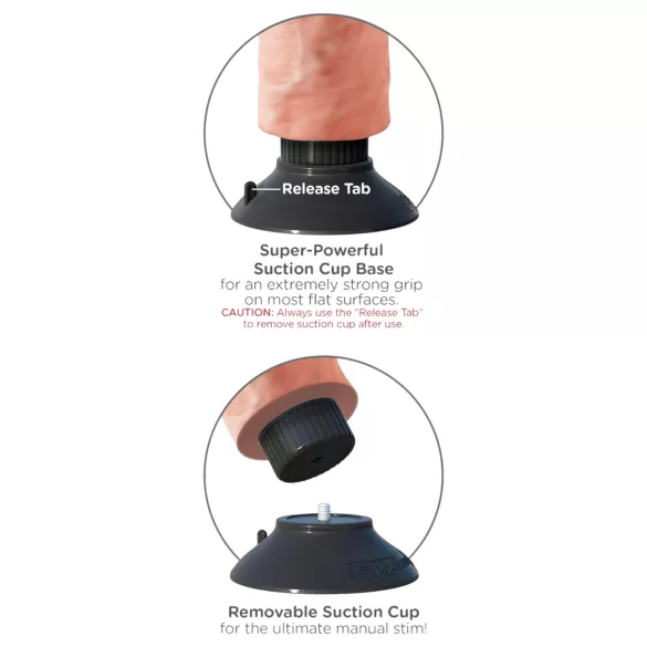 King Cock 9 sugekoppvibrator (23 cm) - naturlig