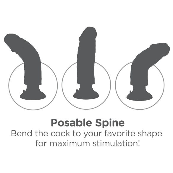 King Cock 7 sugekoppvibrator (18 cm) - naturtro