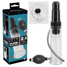 You2Toys - 2-i-1 - Penispumpe og masturbator i ett (gjennomsiktig)   You2Toys - 2-i-1 - Penispumpe og masturbator i ett (gjennomsiktig)