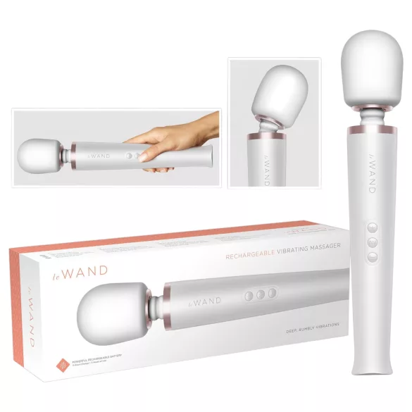 le Wand - eksklusiv, oppladbar massasjevibrator (hvit)
