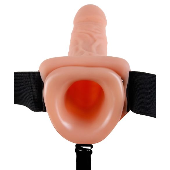 Fetish Strap-on 9 - festbar vibrerende (naturlig)