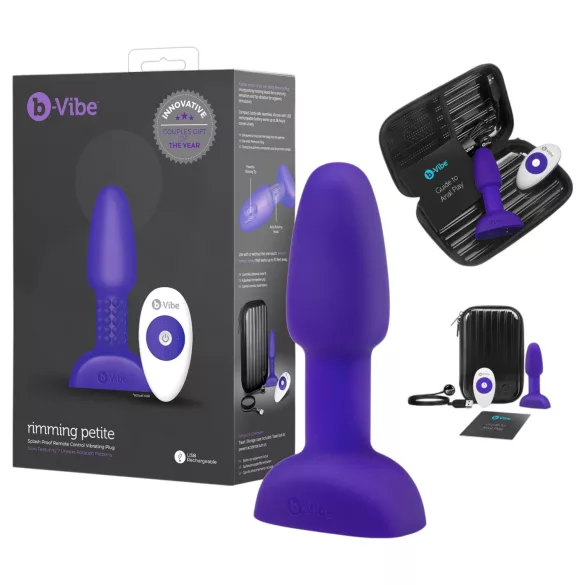 b-Vibe Rimming - roterende perlevibrator for bakdøra (lilla)