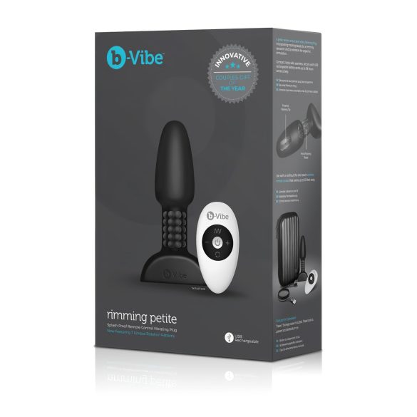 b-Vibe Rimming - roterende perleanalvibrator (svart)