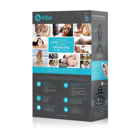 b-Vibe Rimming - roterende perleanalvibrator (svart)