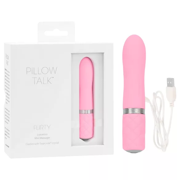 Pillow Talk Flirty - oppladbar rosa stavvibrator