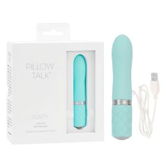 Pillow Talk Flirty – oppladbar stavvibrator (turkis)