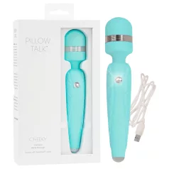 Pillow Talk Cheeky Wand - oppladbar massasjestav (turkis)