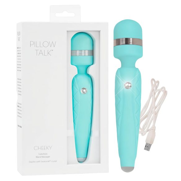 Pillow Talk Cheeky Wand - oppladbar massasjestav (turkis)