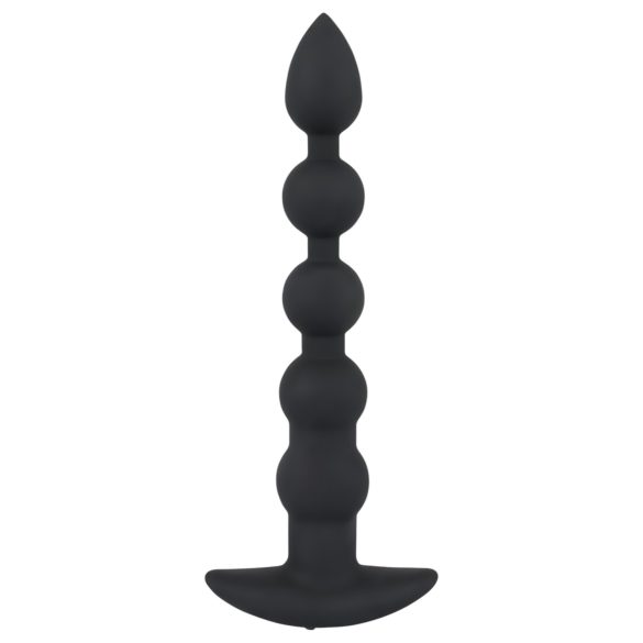 Black Velvet - 5 perlers analt vibrator (svart)