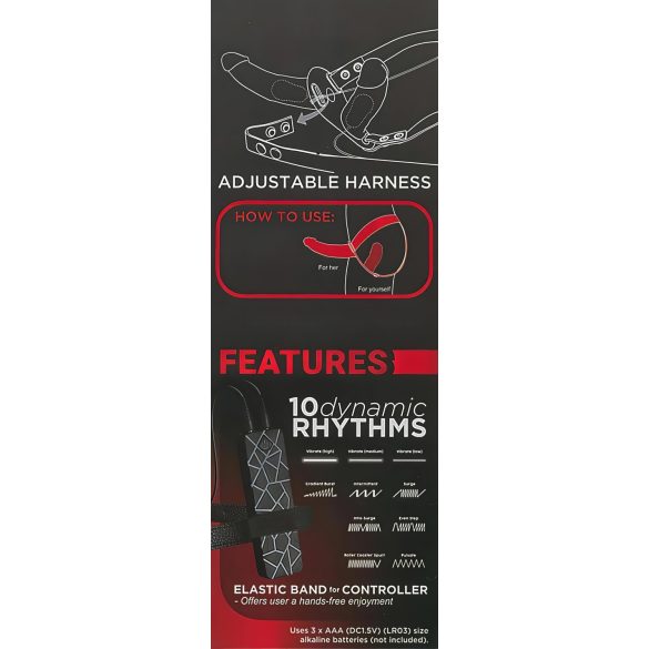 Double Thruster - festbar svart dobbeltvibrator