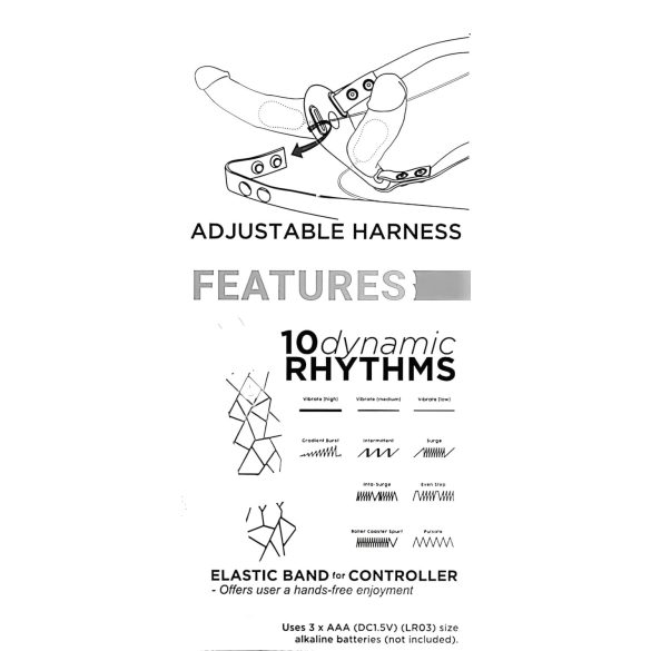 Double Thruster - festbar svart dobbeltvibrator