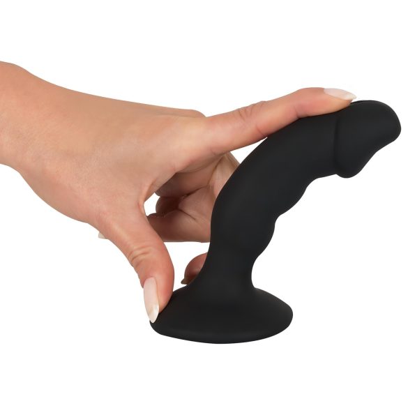 Black Velvet - oppladbar analvibrator med penis (svart)