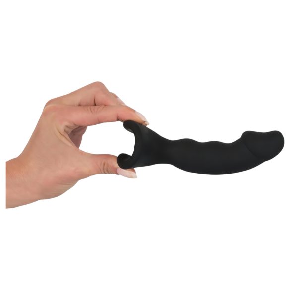 Black Velvet - oppladbar analvibrator med penis (svart)