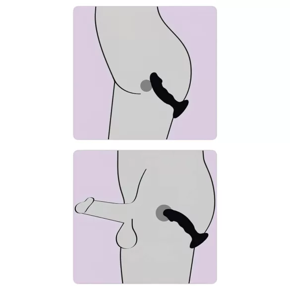 Black Velvet - oppladbar analvibrator med penis (svart)