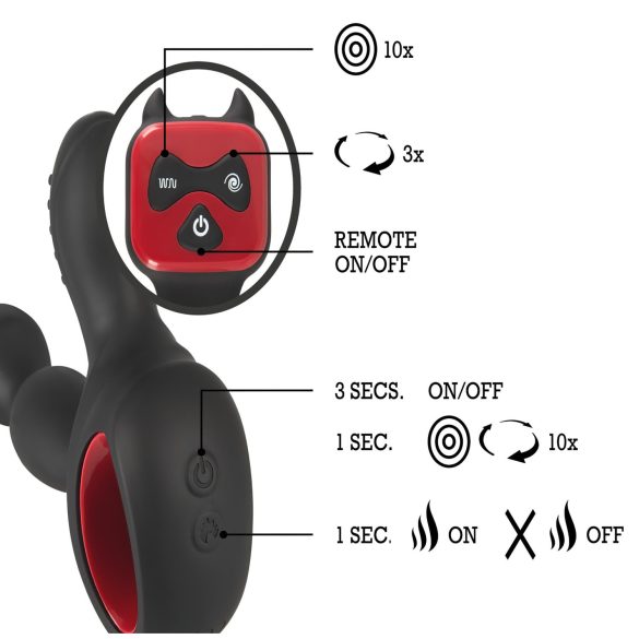 You2Toys Massasjestav - roterende og oppvarmende prostata vibrator (svart)