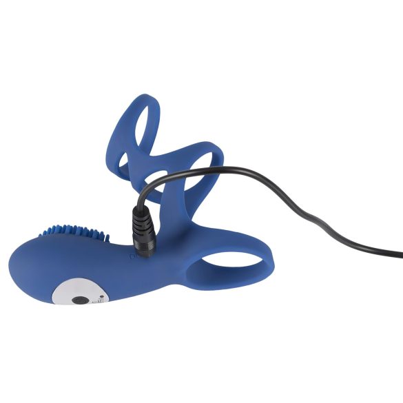 SMILE Par - oppladbar, vibrerende penisring (blå)