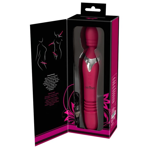 Javida Thrusting - 3-i-1 massasjevibrator (rød)