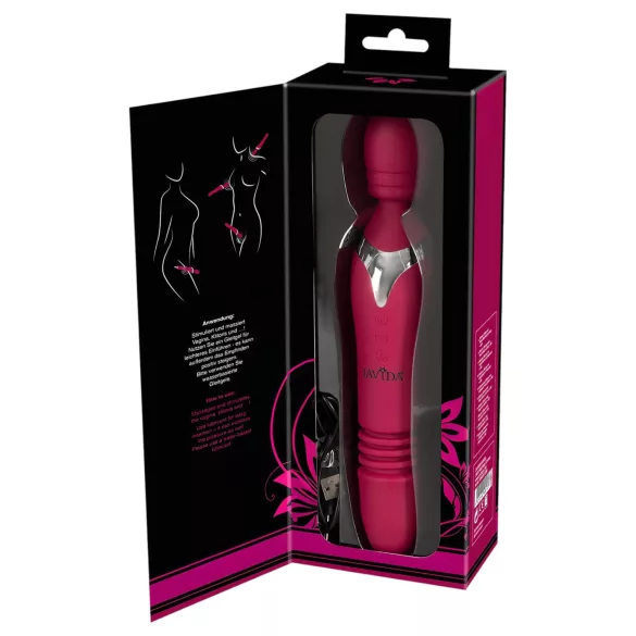 Javida Thrusting - 3-i-1 massasjevibrator (rød)