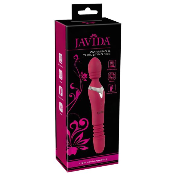 Javida Thrusting - 3-i-1 massasjevibrator (rød)