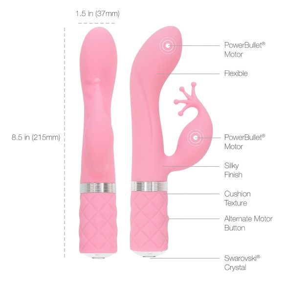 Pillow Talk Kinky - Oppladbar, 2-motors G-punkt-vibrator (rosa)