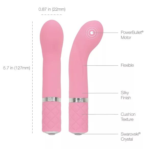 Pillow Talk Racy - oppladbar, smal G-punktvibrator (rosa)