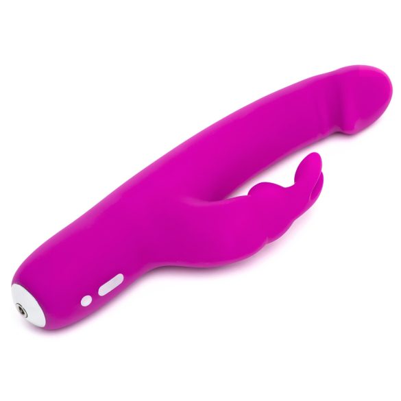 Happyrabbit Realistic Slim - oppladbar vibrator med klitorisarm (lilla)