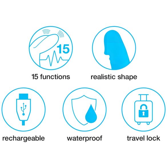 Happyrabbit Realistic Slim - oppladbar vibrator med klitorisarm (lilla)