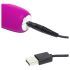 Happyrabbit Realistic Slim - oppladbar vibrator med klitorisarm (lilla)