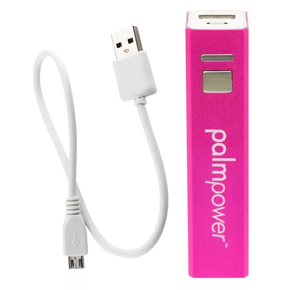 PalmPower Wand - rosa/grå massasjestav med powerbank