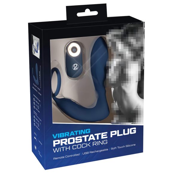 You2Toys Prostata Plugg - anal vibrator med penisring (blå)