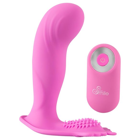 SMILE G-Spot Truse - oppladbar, trådløs strap-on vibrator (rosa)