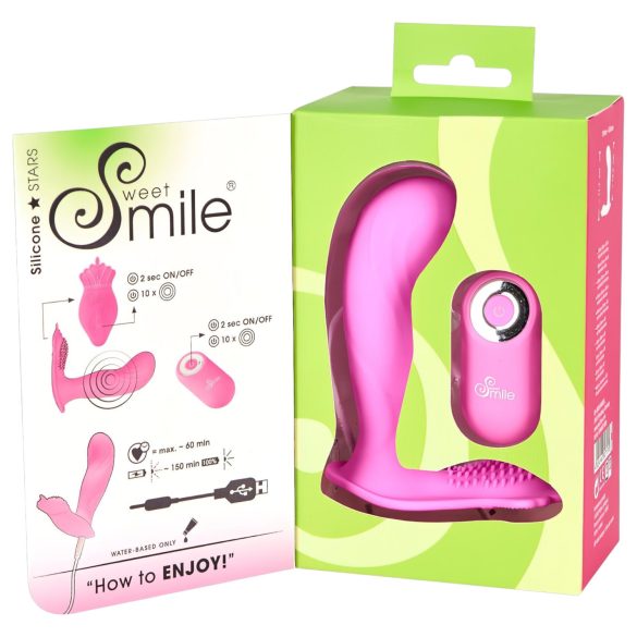 SMILE G-Spot Truse - oppladbar, trådløs strap-on vibrator (rosa)