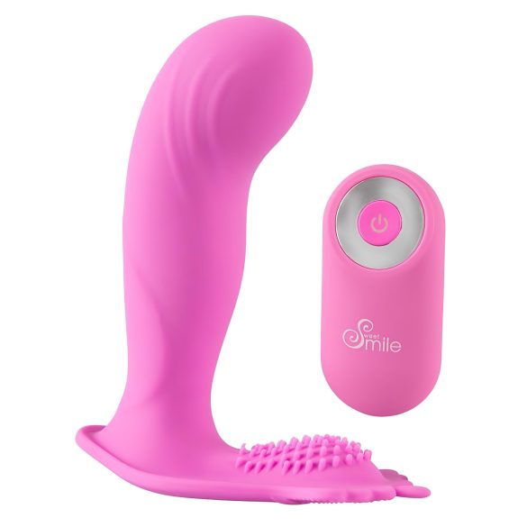 SMILE G-Spot Truse - oppladbar, trådløs strap-on vibrator (rosa)