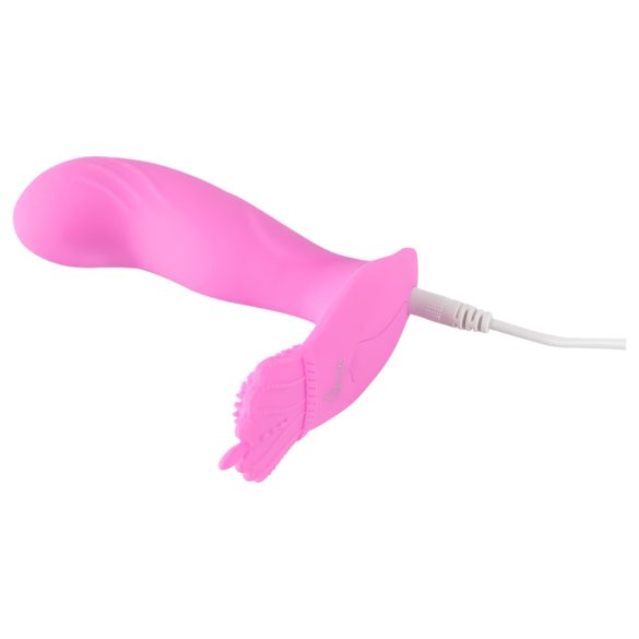 SMILE G-Spot Truse - oppladbar, trådløs strap-on vibrator (rosa)