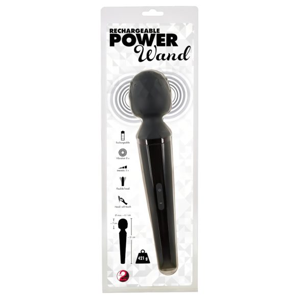 You2Toys Power Wand - oppladbar massasjestav (svart)