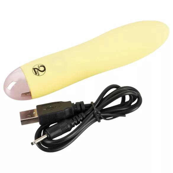 Cuties Mini Gul - oppladbar, silikon stavvibrator (gul)