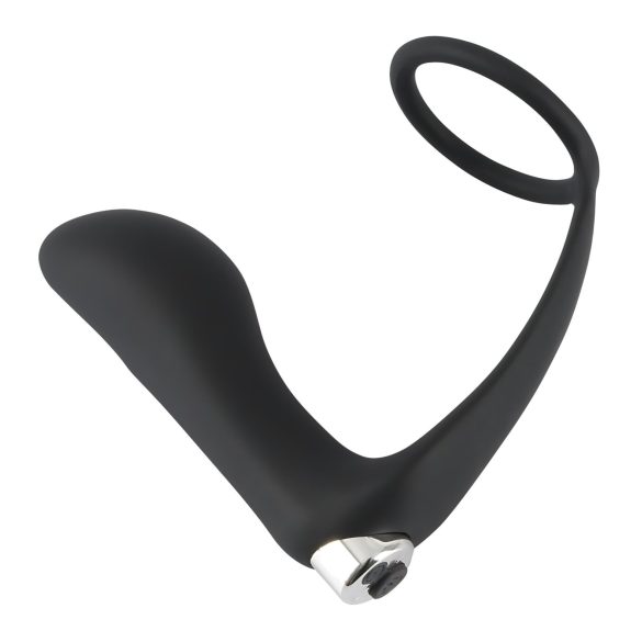 Black Velvet - anal vibrator med penisring (svart)