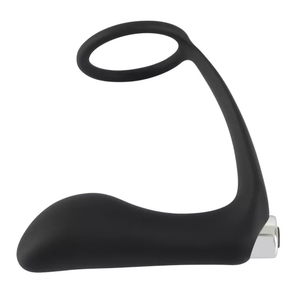 Black Velvet - anal vibrator med penisring (svart)