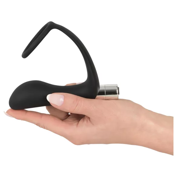 Black Velvet - anal vibrator med penisring (svart)