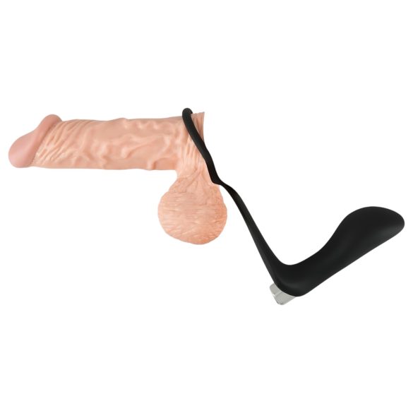 Black Velvet - anal vibrator med penisring (svart)