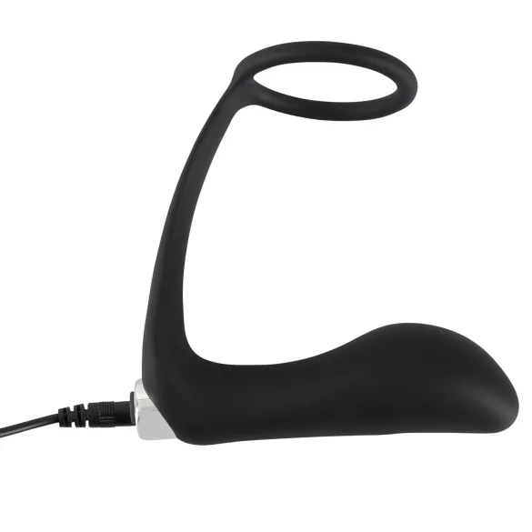 Black Velvet - anal vibrator med penisring (svart)