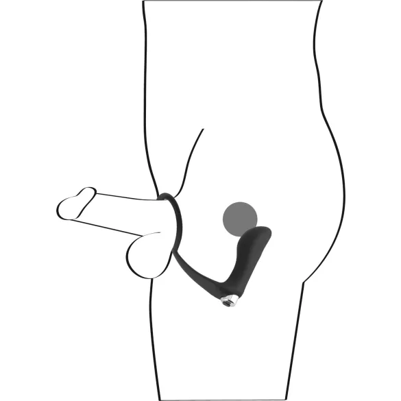 Black Velvet - anal vibrator med penisring (svart)