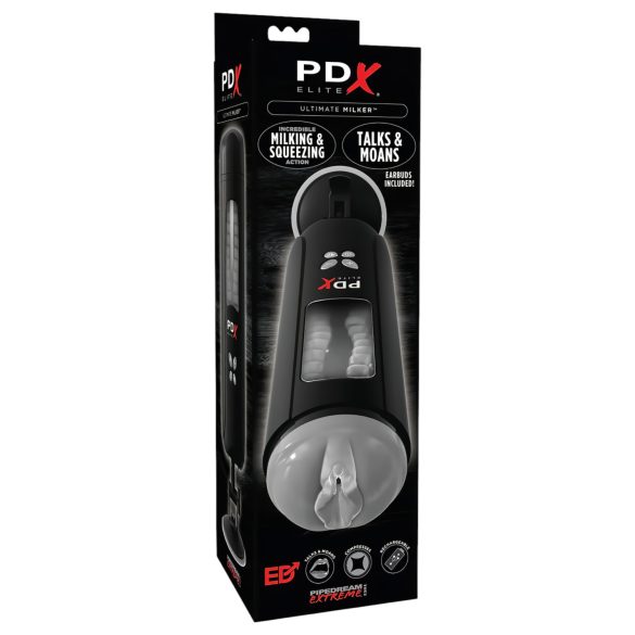 PDX Ultimate Milker - sugende og vibrerende masturbator (svart)