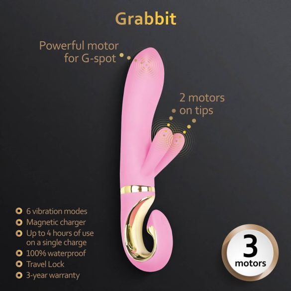 G-Vibe GRabbit - Oppladbar 3-motors G-punkt vibrator (rosa)