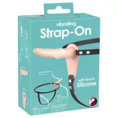   You2Toys - Strap-On - oppladbar, påspennbar vibrator (naturlig)