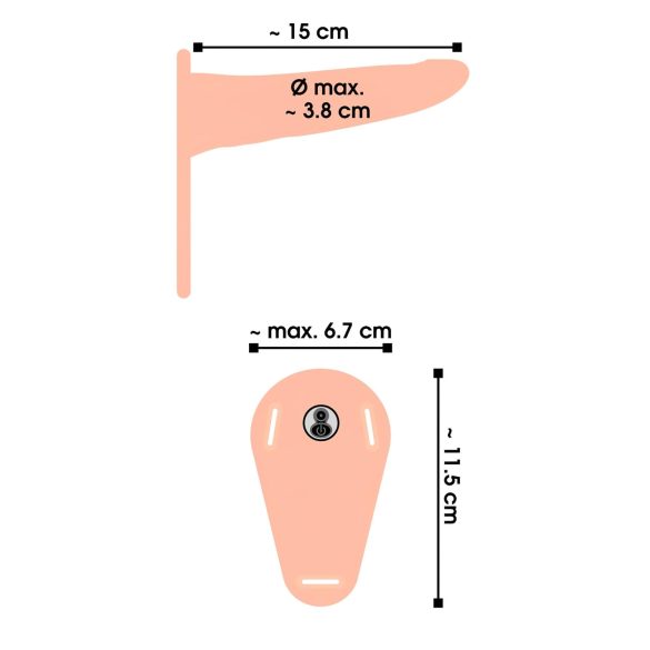 You2Toys - Strap-On - oppladbar, påspennbar vibrator (naturlig)
