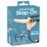 You2Toys - Strap-On - dobbel dildo med vibrasjoner (naturlig)