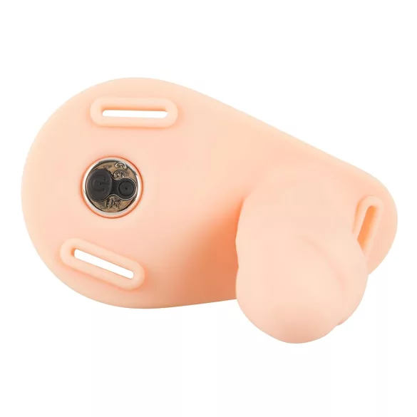 You2Toys - Strap-On - dobbel dildo med vibrasjoner (naturlig)
