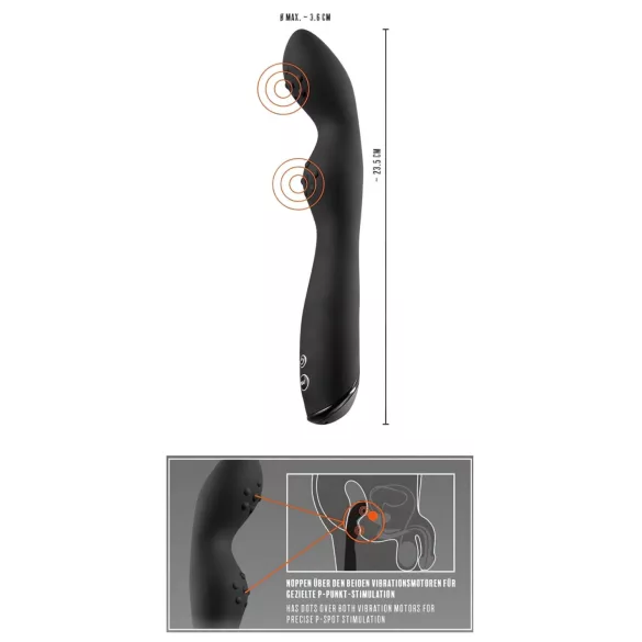 Rebel P-Spot - Dobbel motor prostata-vibrator (svart)