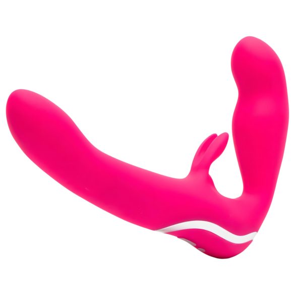 Happyrabbit Usynlig - festestroppvibrator (rosa)